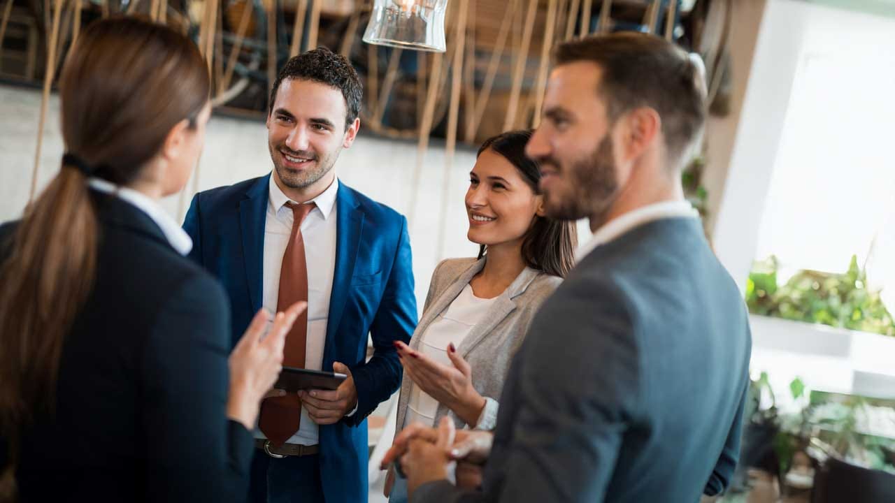 Business people are discussing strategy