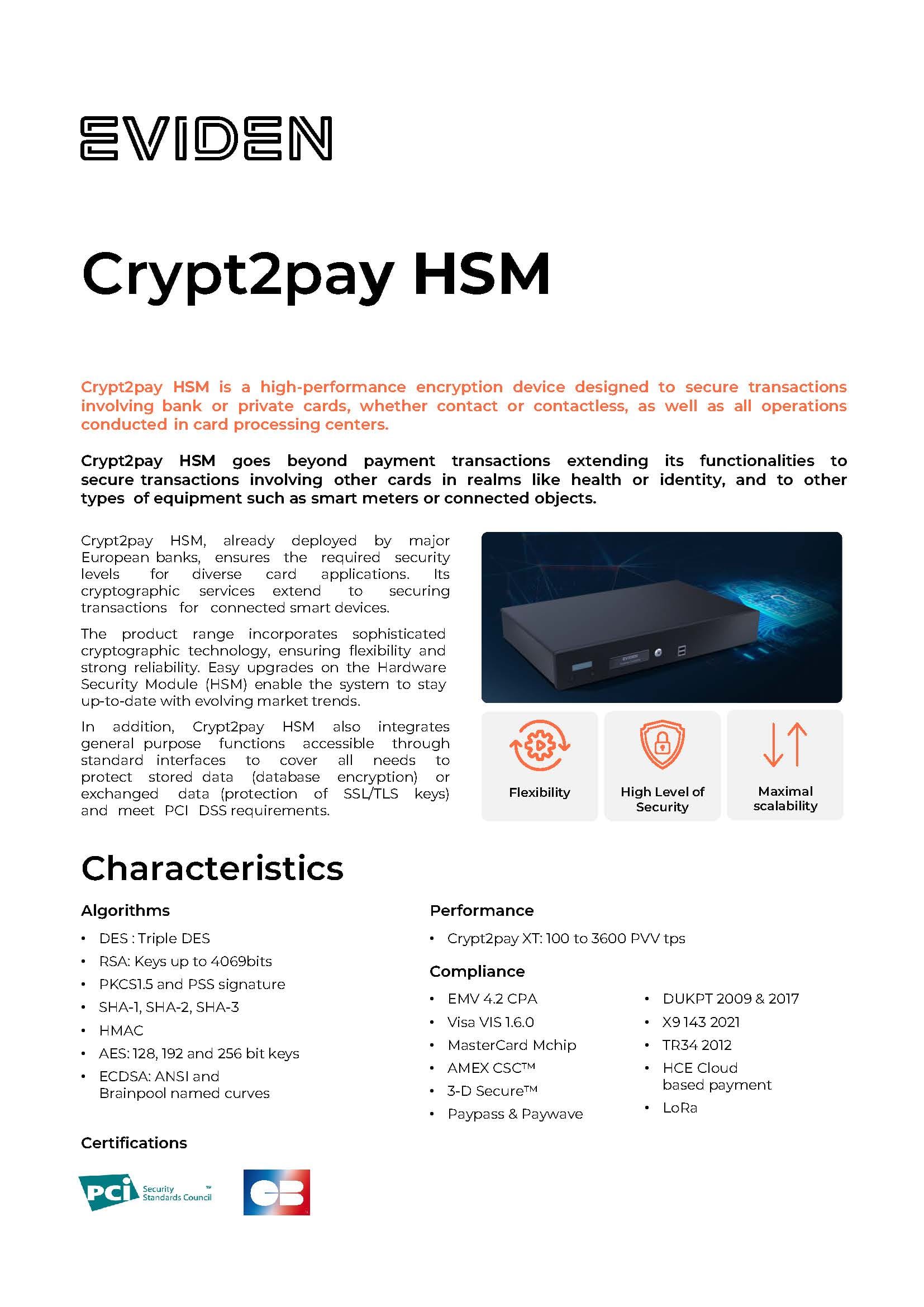 Crypt2pay HSM - factsheet