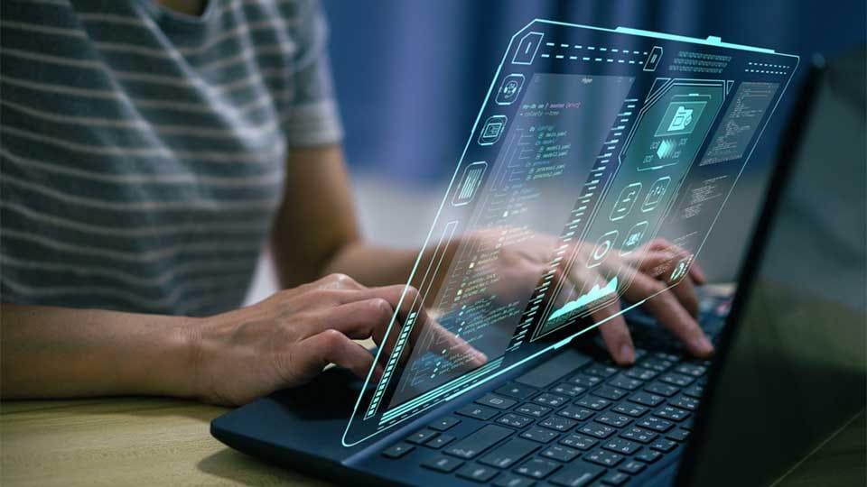 Analyst working with business analytics